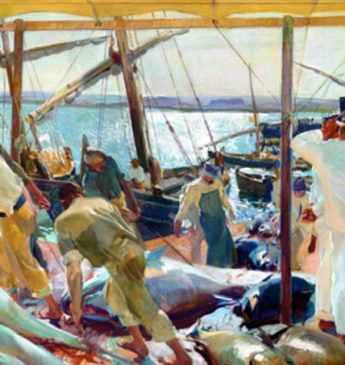 "Ayamonte. La pesca del atún", 1919 (detalle), Hispanic Society of America, Nova York