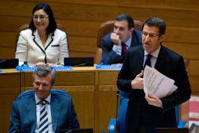 Feijoo, durante a súa comparecencia no Parlamento, esta cuarta feira